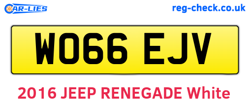 WO66EJV are the vehicle registration plates.