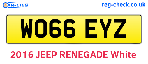 WO66EYZ are the vehicle registration plates.