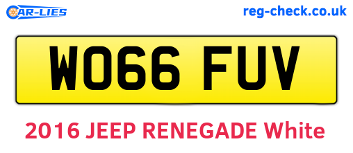 WO66FUV are the vehicle registration plates.