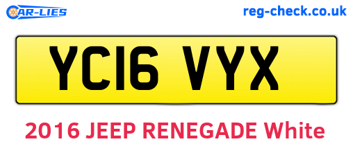 YC16VYX are the vehicle registration plates.