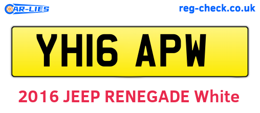 YH16APW are the vehicle registration plates.