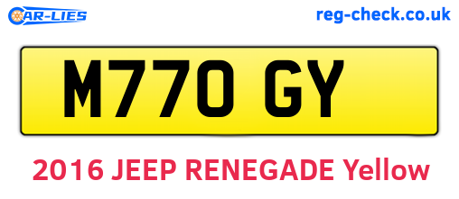 M77OGY are the vehicle registration plates.