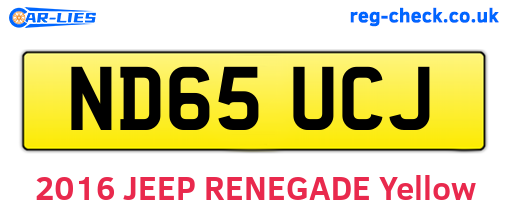 ND65UCJ are the vehicle registration plates.