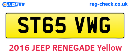 ST65VWG are the vehicle registration plates.