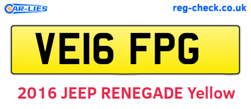 VE16FPG are the vehicle registration plates.