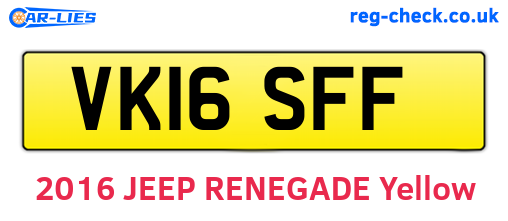 VK16SFF are the vehicle registration plates.
