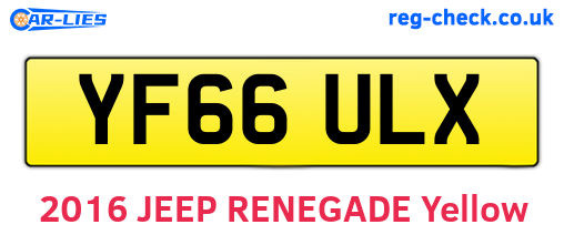 YF66ULX are the vehicle registration plates.