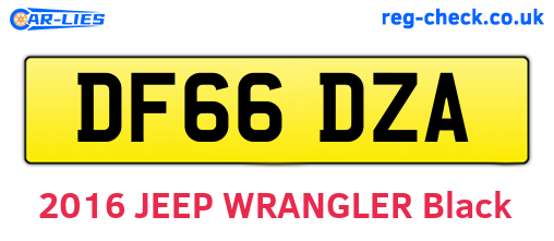 DF66DZA are the vehicle registration plates.