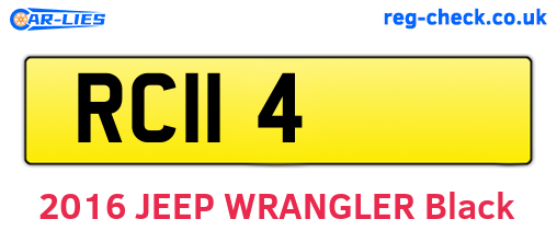 RC114 are the vehicle registration plates.