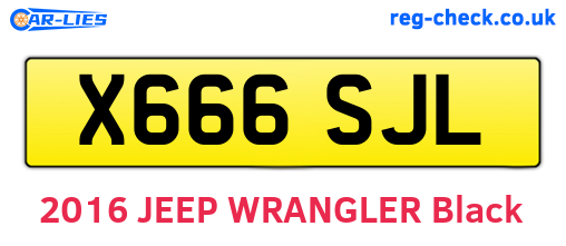 X666SJL are the vehicle registration plates.
