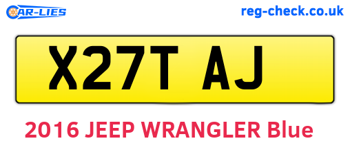 X27TAJ are the vehicle registration plates.