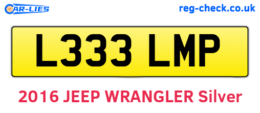 L333LMP are the vehicle registration plates.