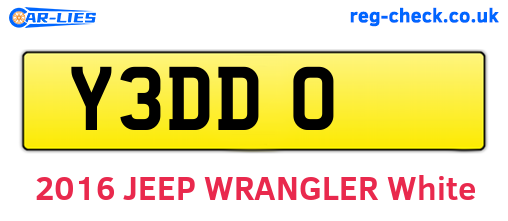 Y3DDO are the vehicle registration plates.