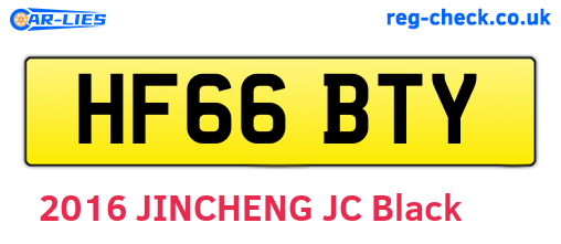 HF66BTY are the vehicle registration plates.