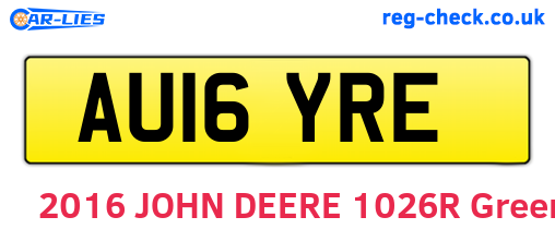 AU16YRE are the vehicle registration plates.
