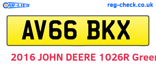 AV66BKX are the vehicle registration plates.