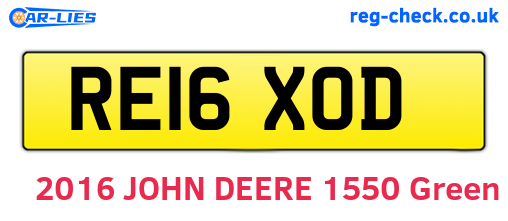 RE16XOD are the vehicle registration plates.