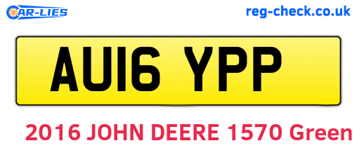 AU16YPP are the vehicle registration plates.