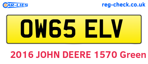 OW65ELV are the vehicle registration plates.