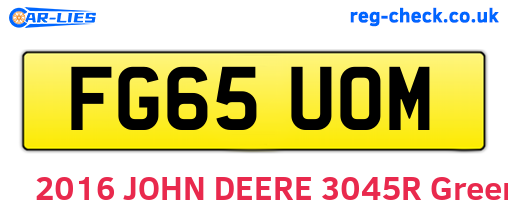 FG65UOM are the vehicle registration plates.