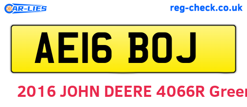 AE16BOJ are the vehicle registration plates.