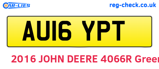 AU16YPT are the vehicle registration plates.