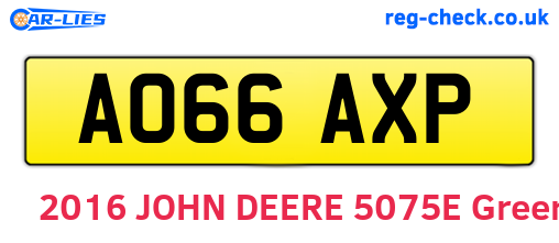 AO66AXP are the vehicle registration plates.