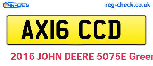 AX16CCD are the vehicle registration plates.
