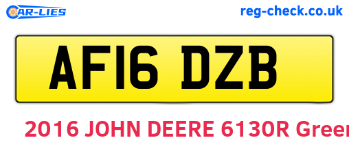 AF16DZB are the vehicle registration plates.
