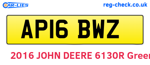 AP16BWZ are the vehicle registration plates.