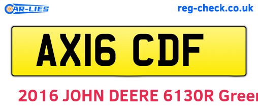 AX16CDF are the vehicle registration plates.