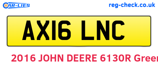 AX16LNC are the vehicle registration plates.