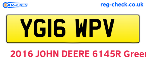 YG16WPV are the vehicle registration plates.