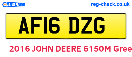 AF16DZG are the vehicle registration plates.