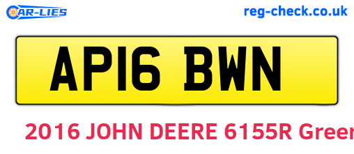 AP16BWN are the vehicle registration plates.