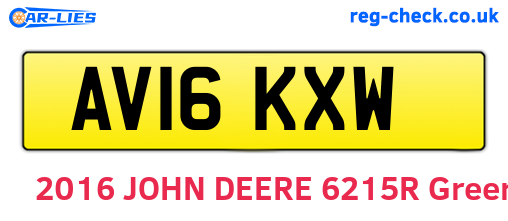 AV16KXW are the vehicle registration plates.