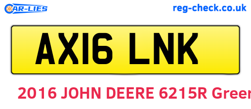 AX16LNK are the vehicle registration plates.