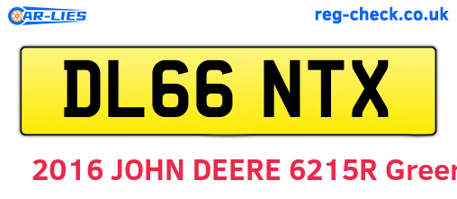 DL66NTX are the vehicle registration plates.