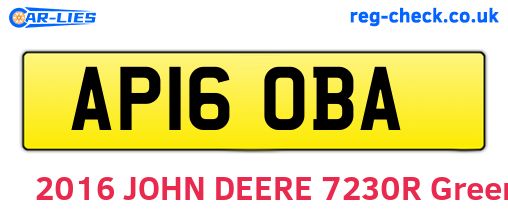 AP16OBA are the vehicle registration plates.