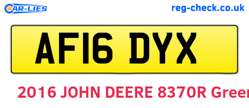 AF16DYX are the vehicle registration plates.