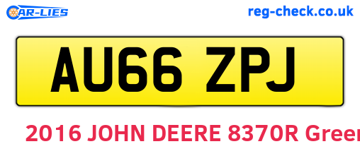 AU66ZPJ are the vehicle registration plates.