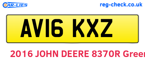 AV16KXZ are the vehicle registration plates.