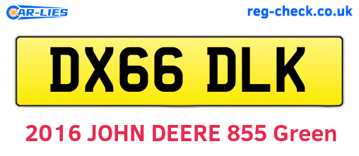 DX66DLK are the vehicle registration plates.