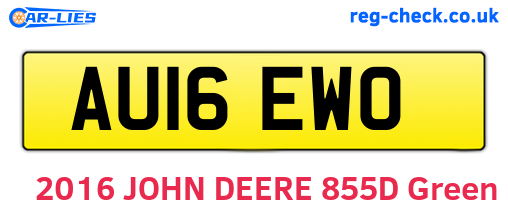 AU16EWO are the vehicle registration plates.