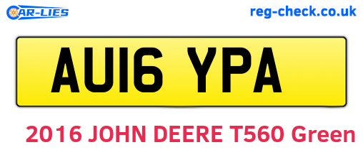 AU16YPA are the vehicle registration plates.