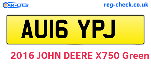 AU16YPJ are the vehicle registration plates.