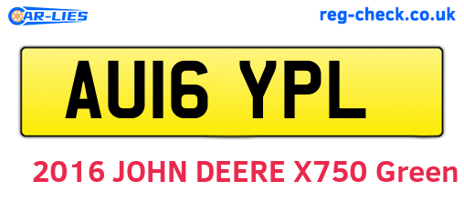 AU16YPL are the vehicle registration plates.