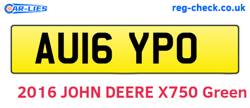AU16YPO are the vehicle registration plates.