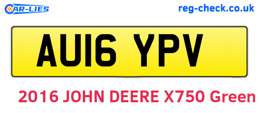 AU16YPV are the vehicle registration plates.