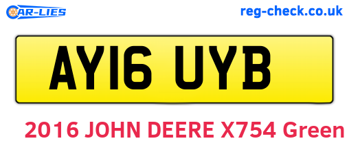 AY16UYB are the vehicle registration plates.